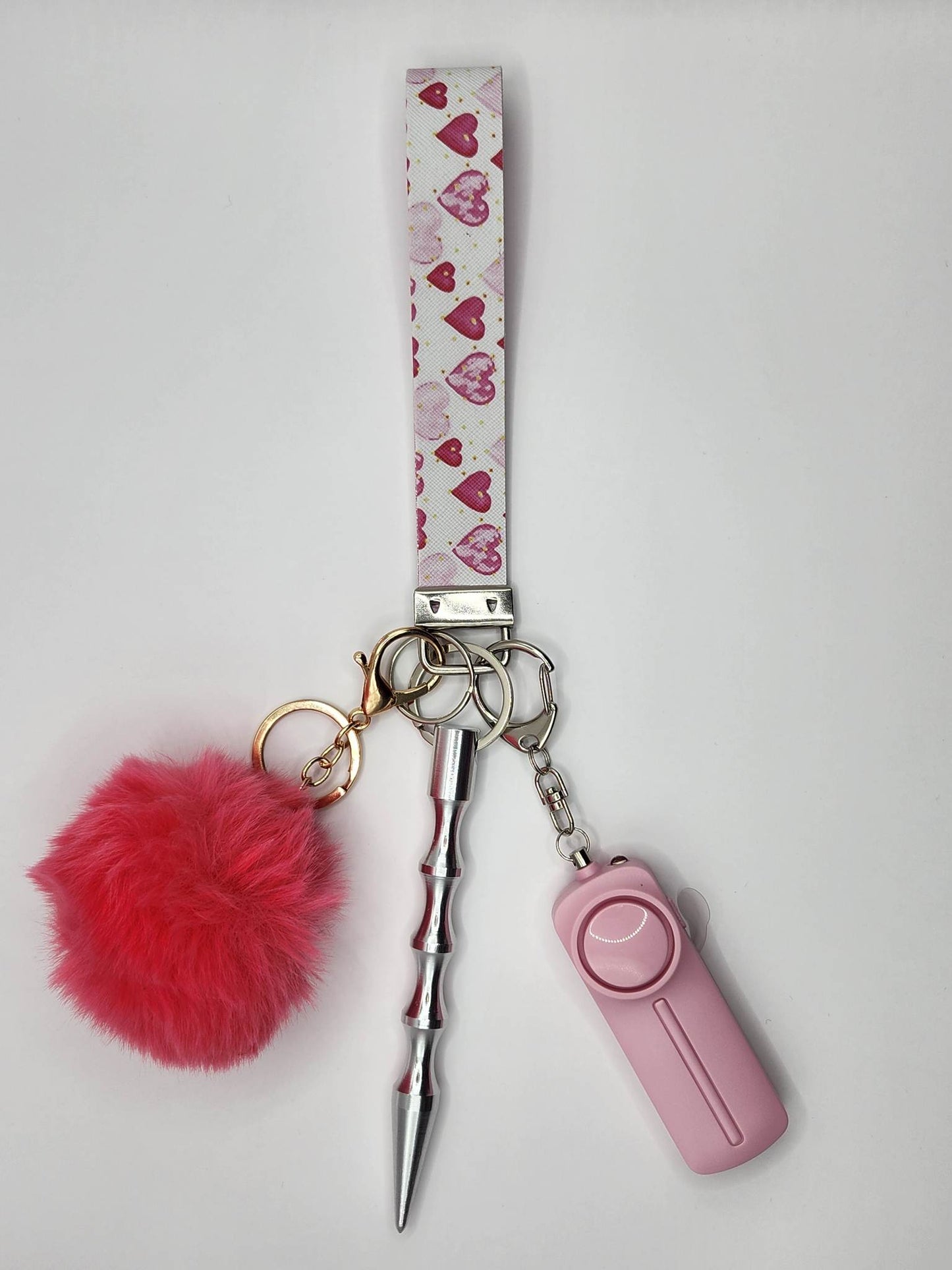 Pink Heart Wristlet - Without Pepper Spray