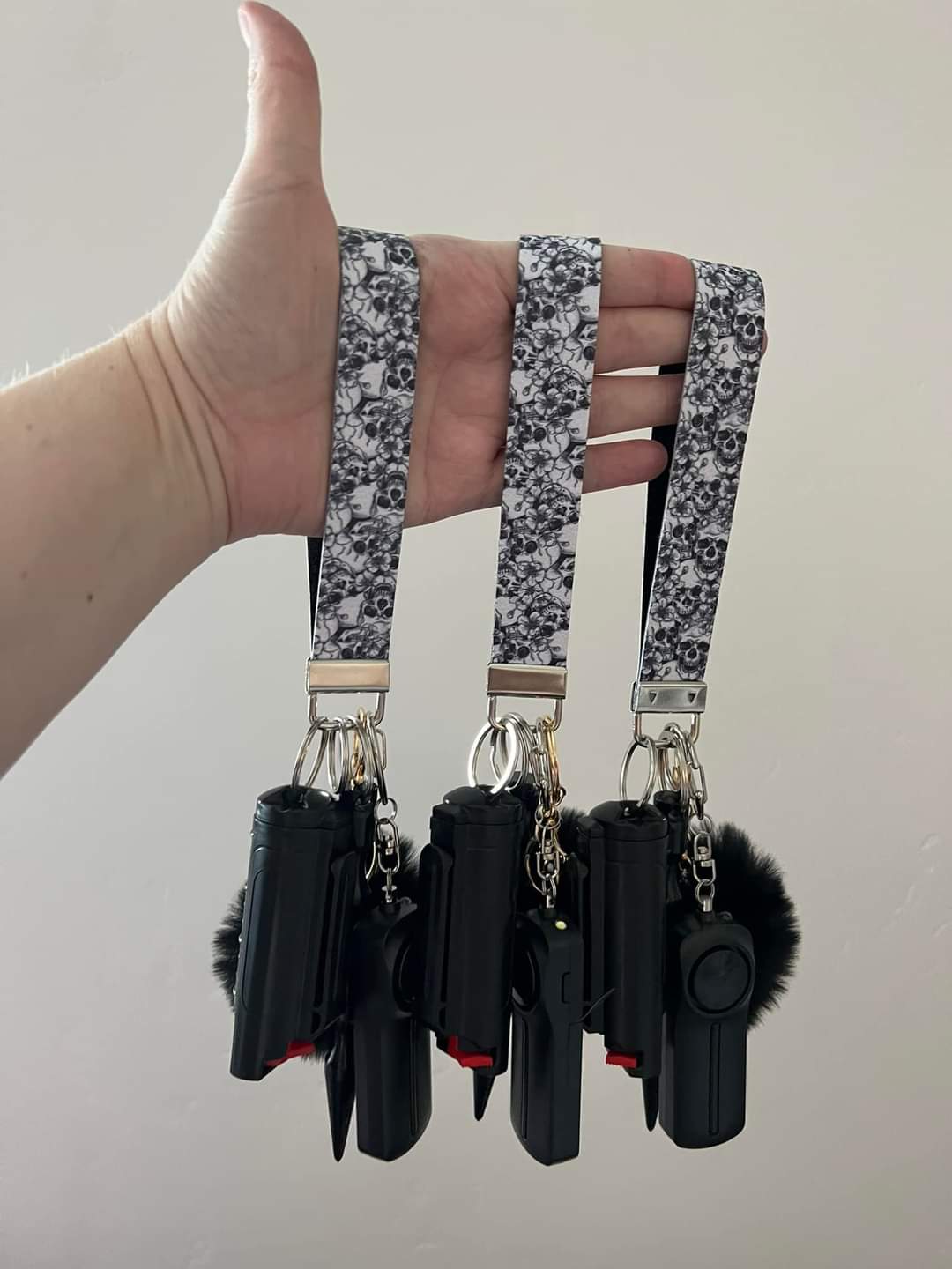 Skull with Flowers Wristlet - With Pepper Spray