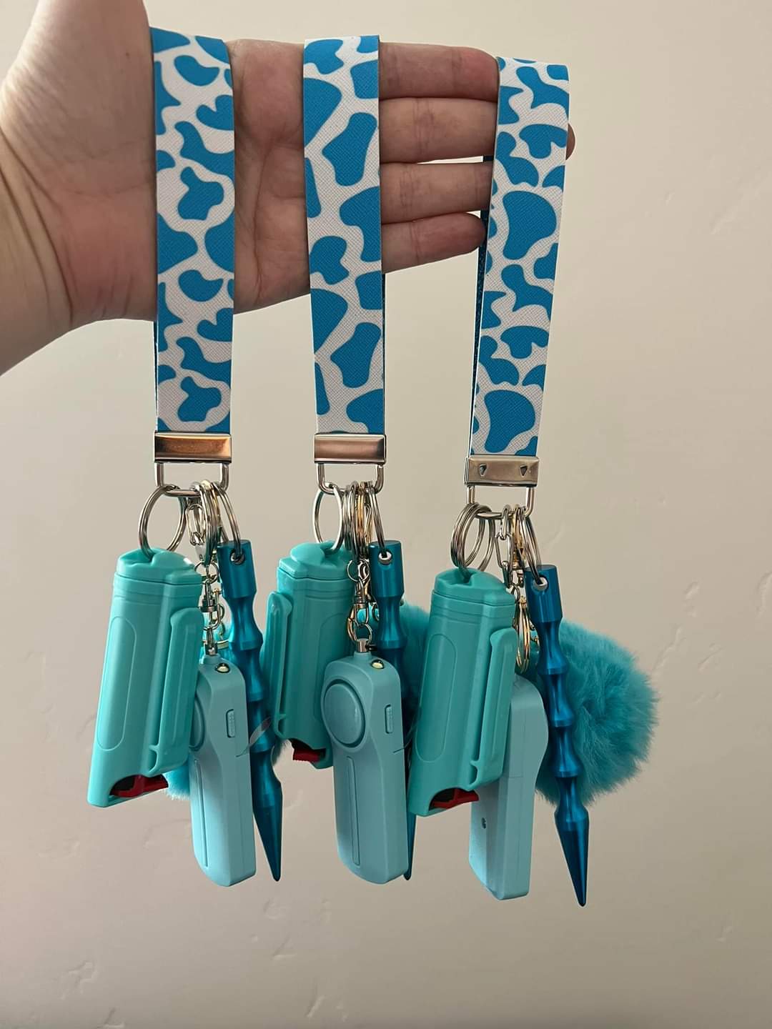Blue Cow Wristlet - With Pepper Spray