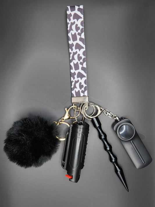 Black Cow Wristlet - With Pepper Spray