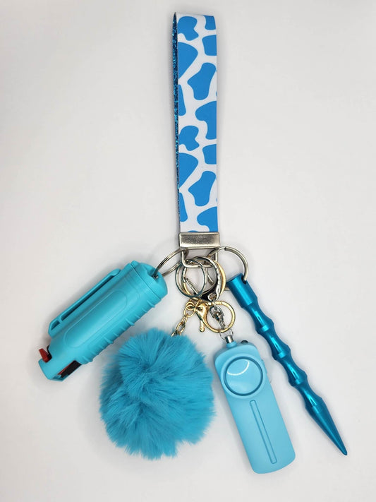 Blue Cow Wristlet - With Pepper Spray