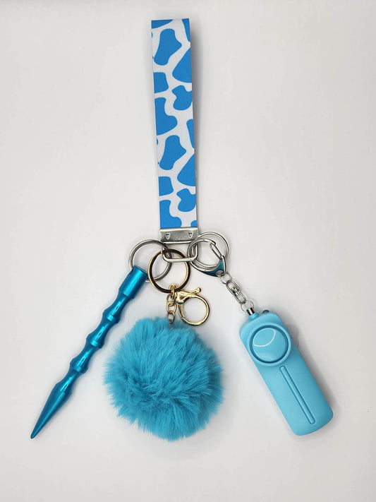 Blue Cow Wristlet - Without Pepper Spray