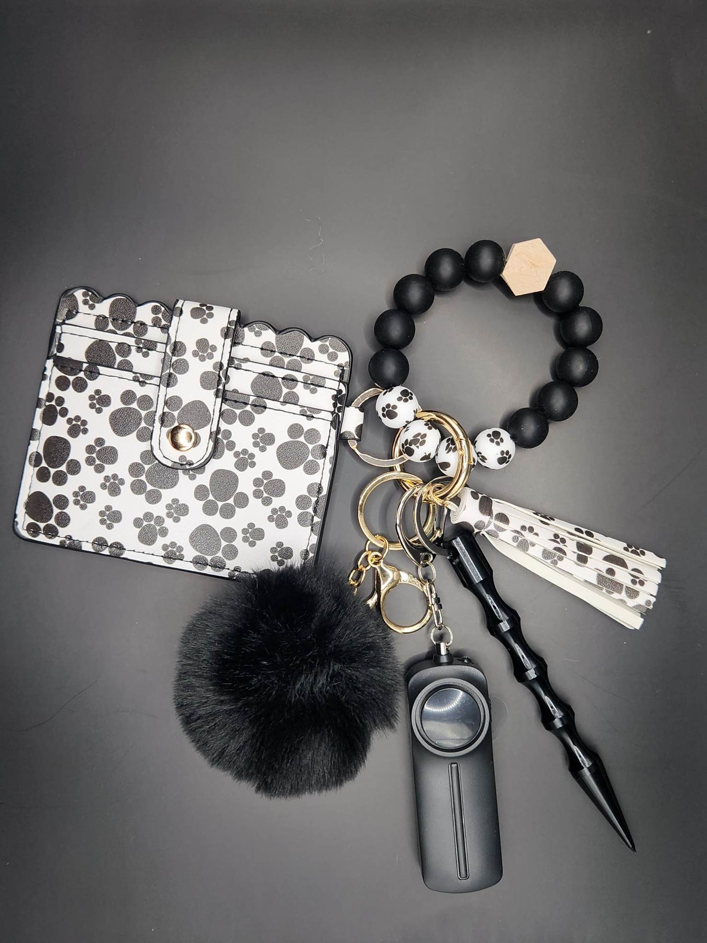 Paw Print Beaded Wallet - Without Pepper Spray