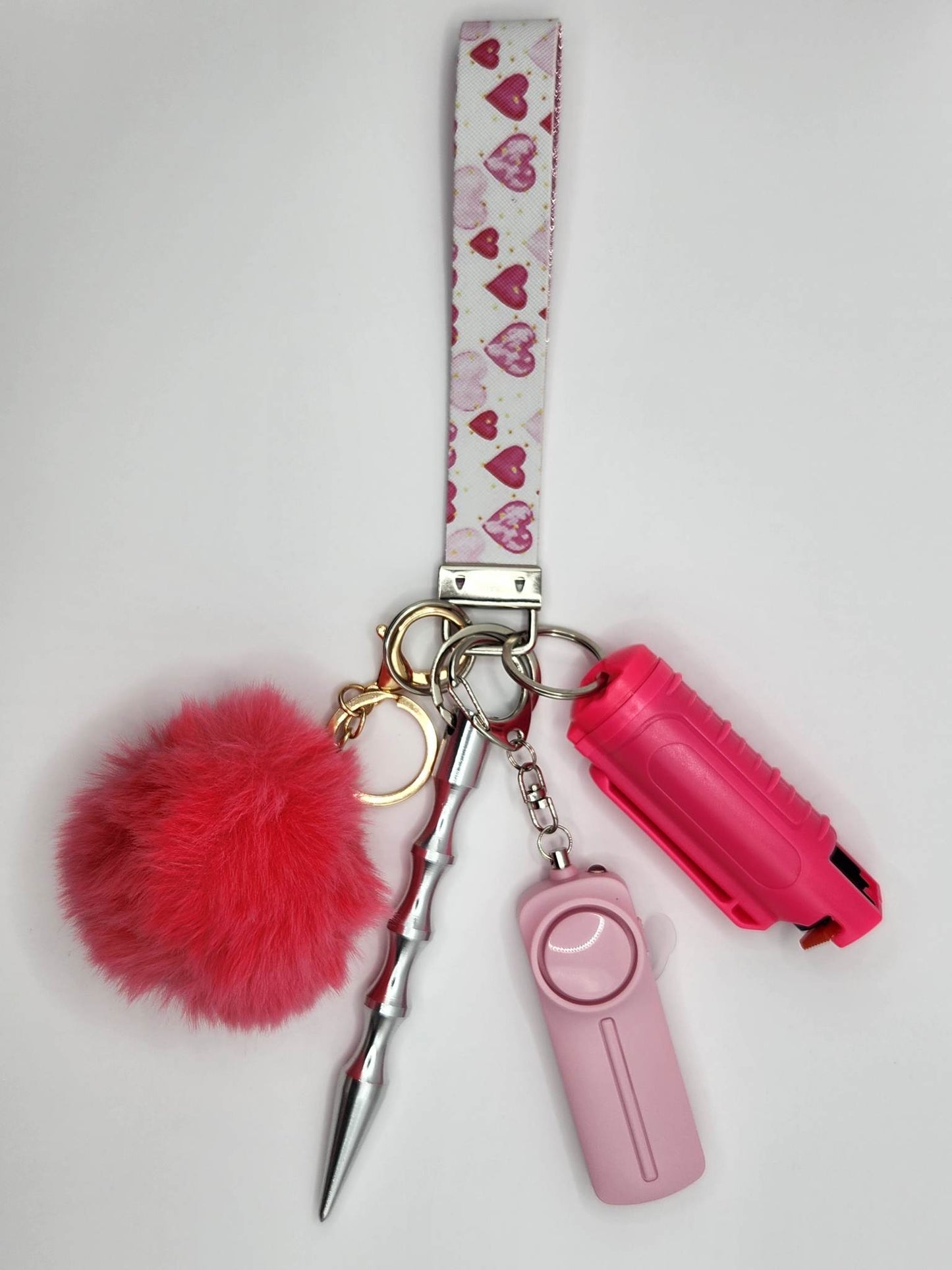 Pink Heart Wristlet - With Pepper Spray