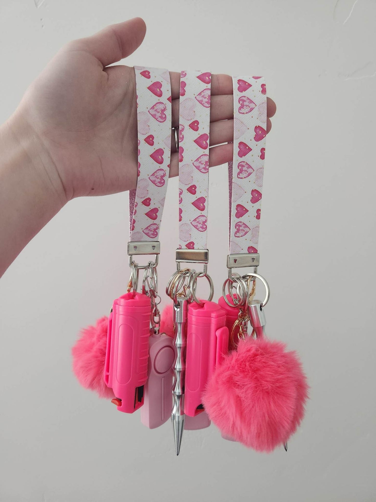 Pink Heart Wristlet - With Pepper Spray